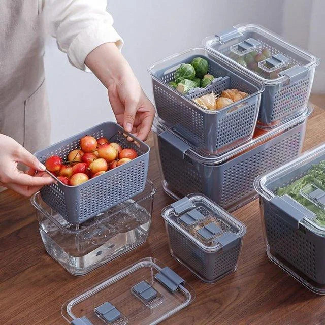 Multifunktionale Kühlschrank-Aufbewahrungsbox mit Faltbaren Trennwänden