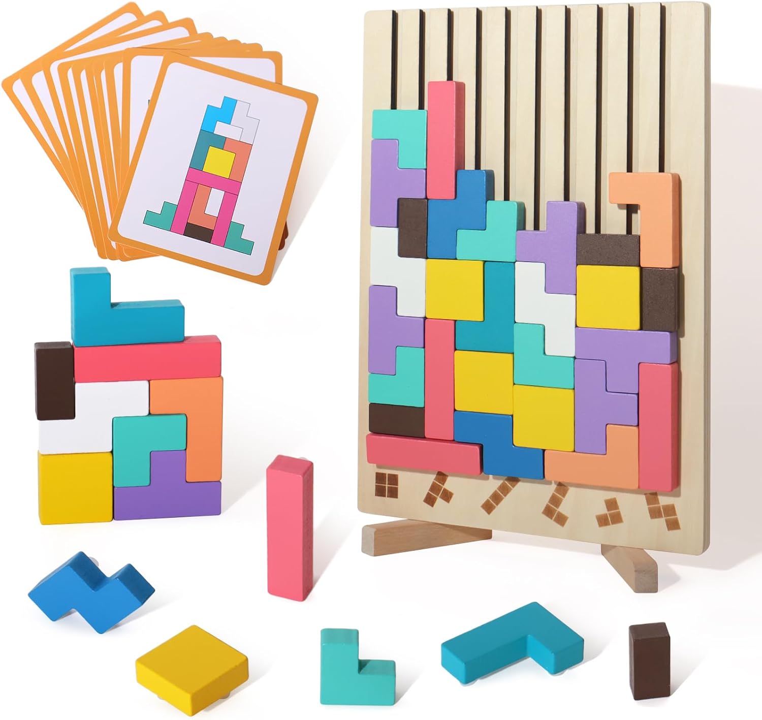 LogicBlocks™ - Holz-Stapelspiel zur Förderung von Konzentration und Feinmotorik
