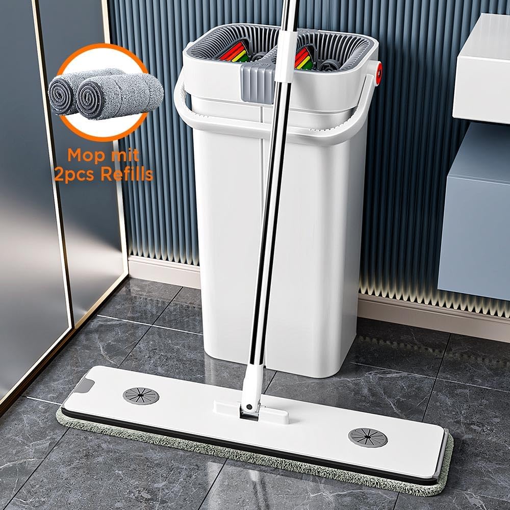 CleanSweep Pro™ - All-in-One-Flachmopp- und Eimersystem für müheloses Reinigen