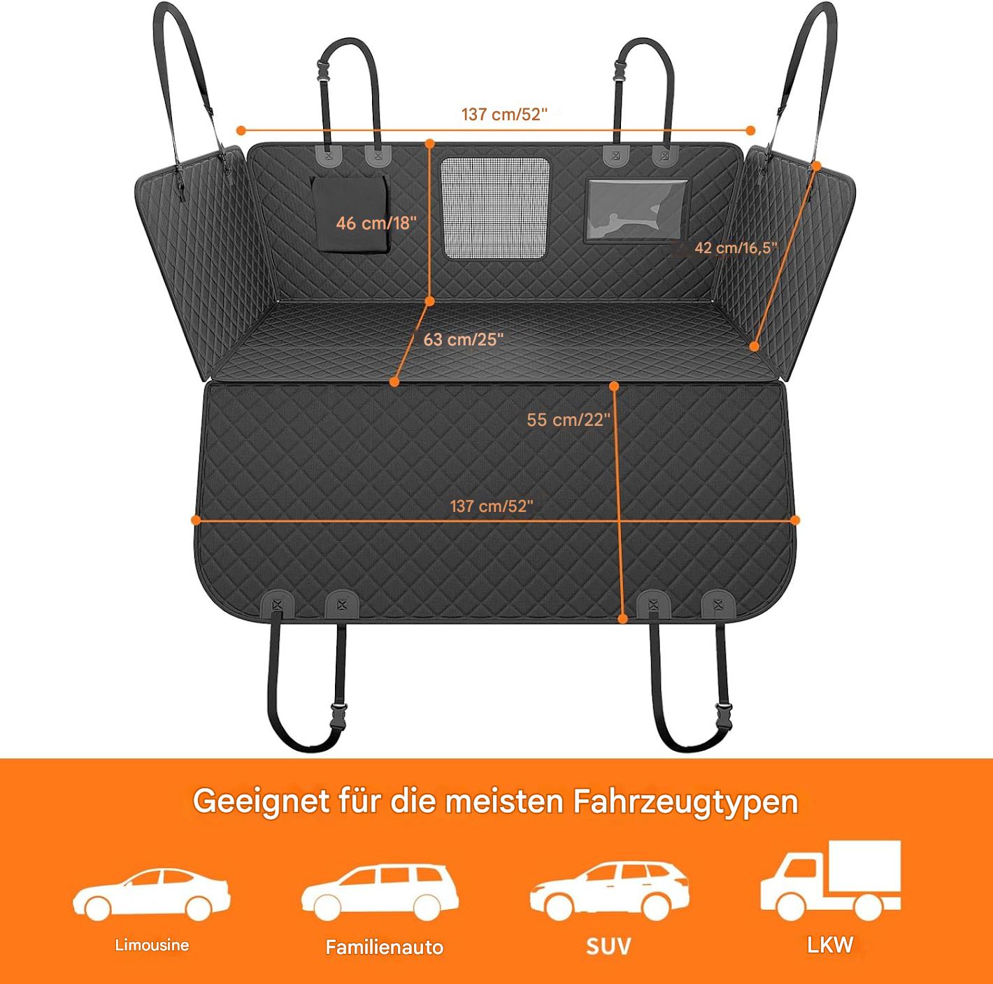 Haustier Autositzschutz | Gegen Haare & Schmutz | Universelle Passform | Wasserabweisend & Gepolstert | HaustierKreuzer™