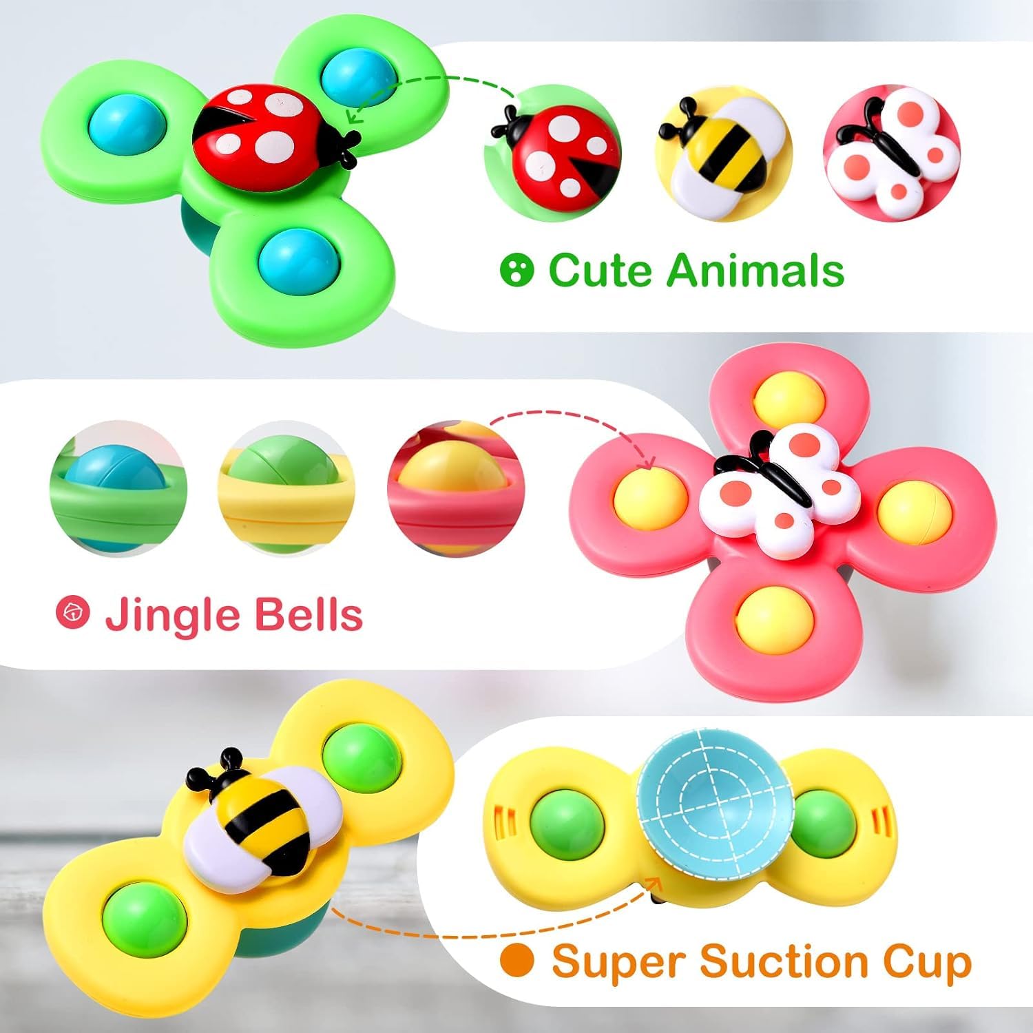 Fidgetify™ – 3-teiliges Spinner-Spielzeug Mit Saugnapf