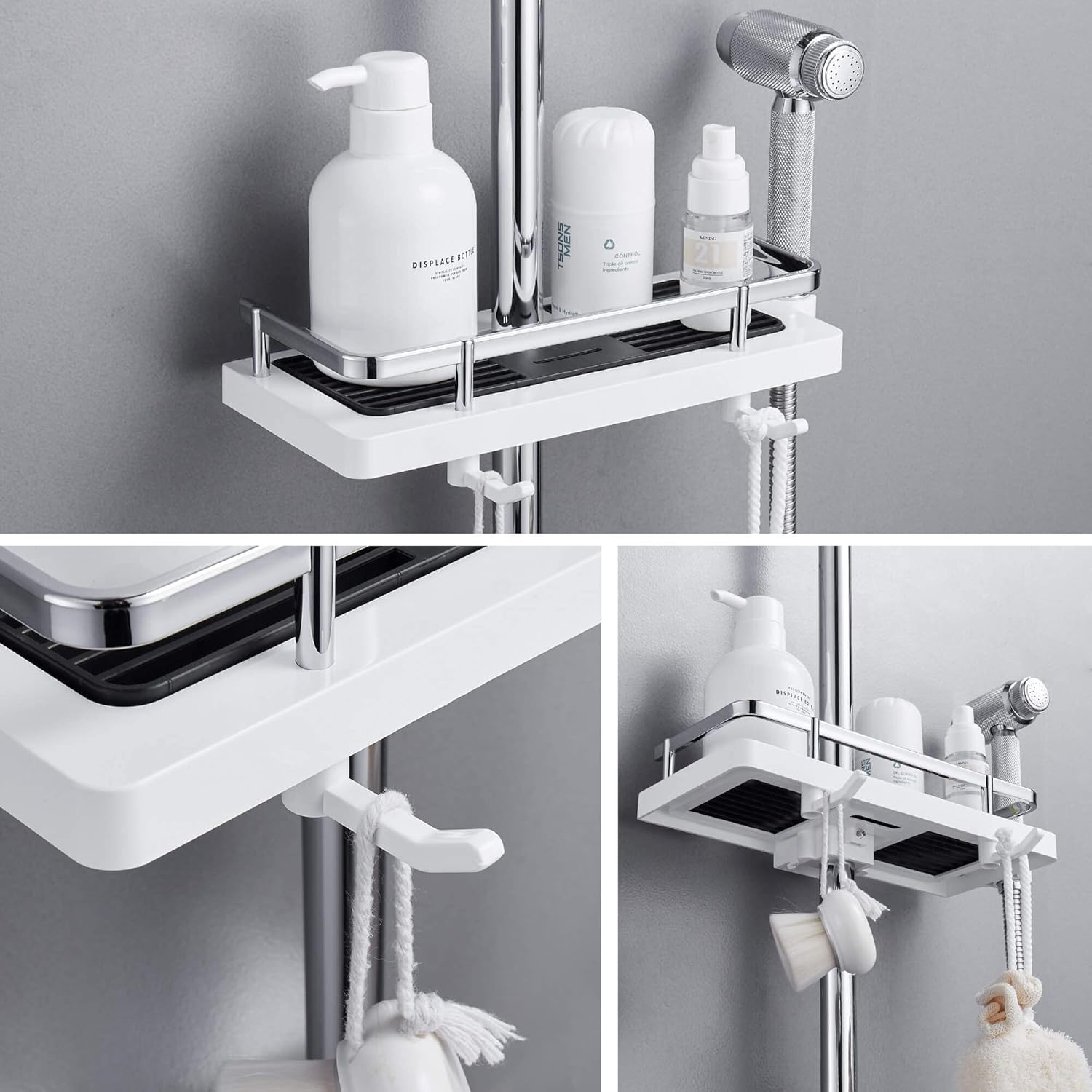 Verstellbares Duschregal | Rostfrei & Bohrfrei | Platzsparender Organizer