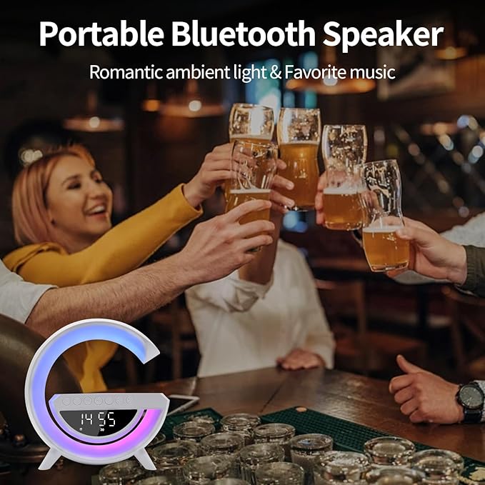 G-LumiSound | Kabelloser Lautsprecher mit LED-Beleuchtung | Integriertes Wireless Charging