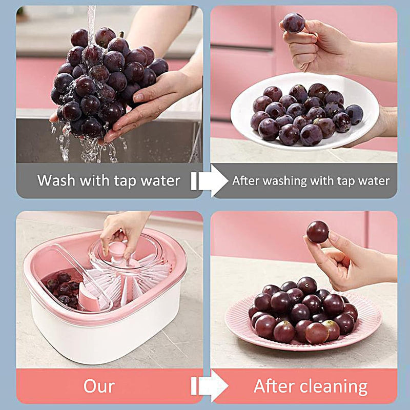 VeggiCleanse™ | Vollständige Sauberkeit mit 360°-Drehung und praktischem Abtropfkorb
