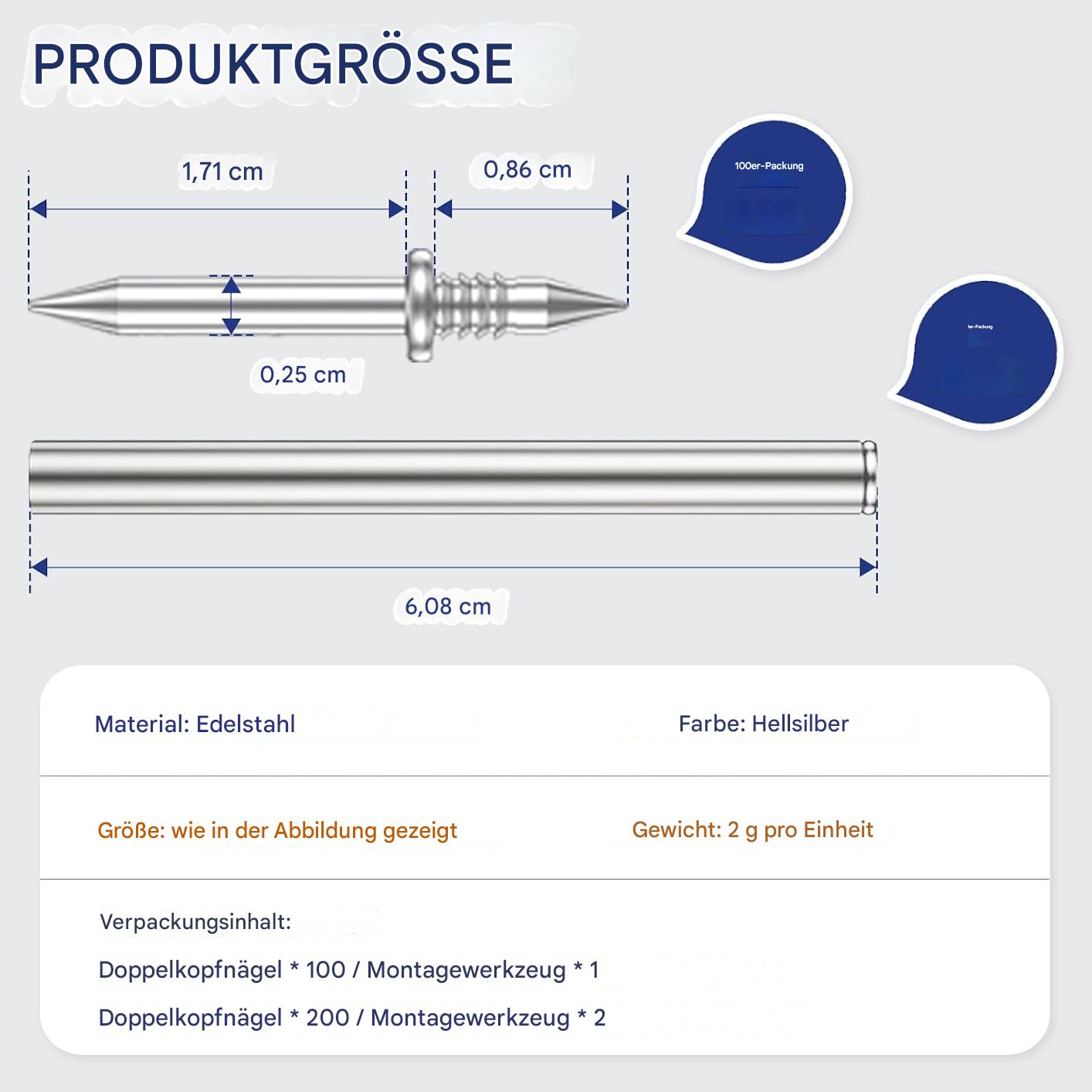 Doppelkopf-Sockelzapfen™ - Schluss mit lästigen Montagearbeiten dank der präzisen Drahtbefestigung