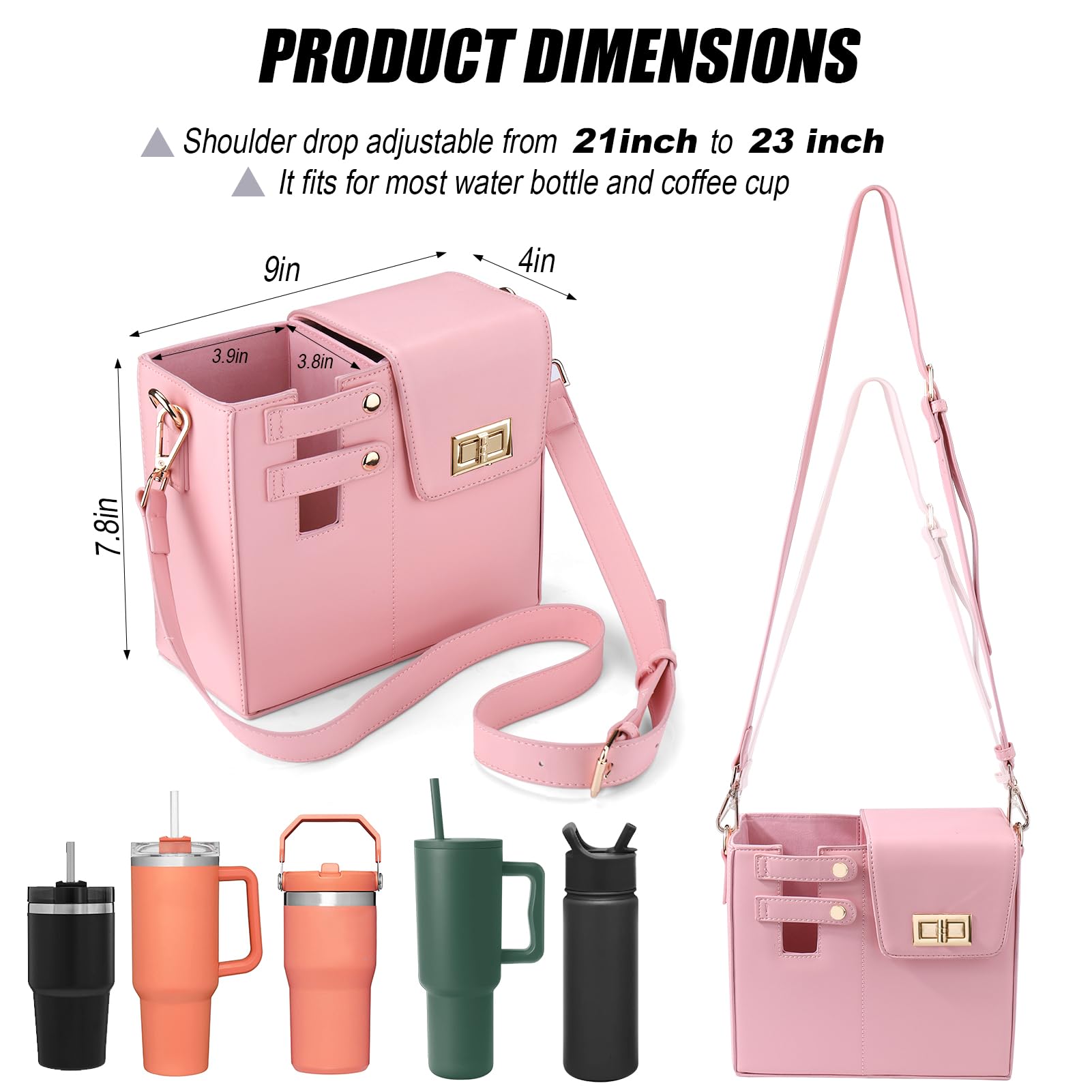 HydraBag™ - Umhängetasche mit Sportwasserflaschenhalter für Frauen