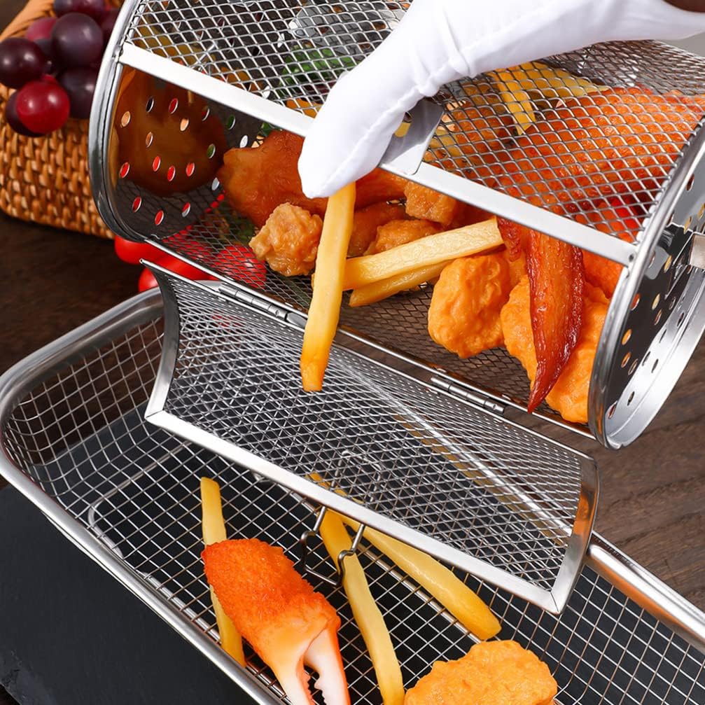 Edelstahl-Drehkorb für den Grill – Gleichmäßiges & Müheloses Garen