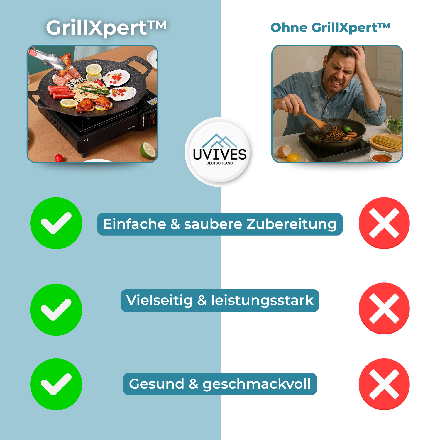 GrillXpert™ - Antihaft-Stein-Grillpfanne [Letzter Tag Rabatt]