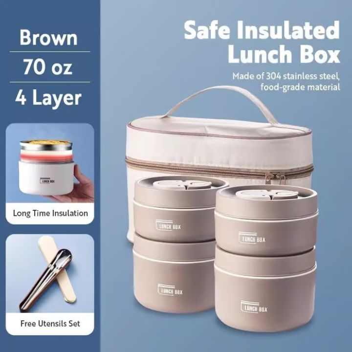 Tragbares, isoliertes Lunch-Behälter-Set mit Thermotasche