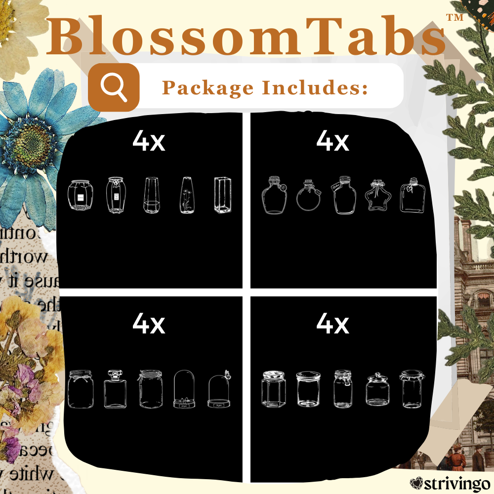 BlossomTabs™ - DIY Transparente Lesezeichen (Satz von 80 Stück)