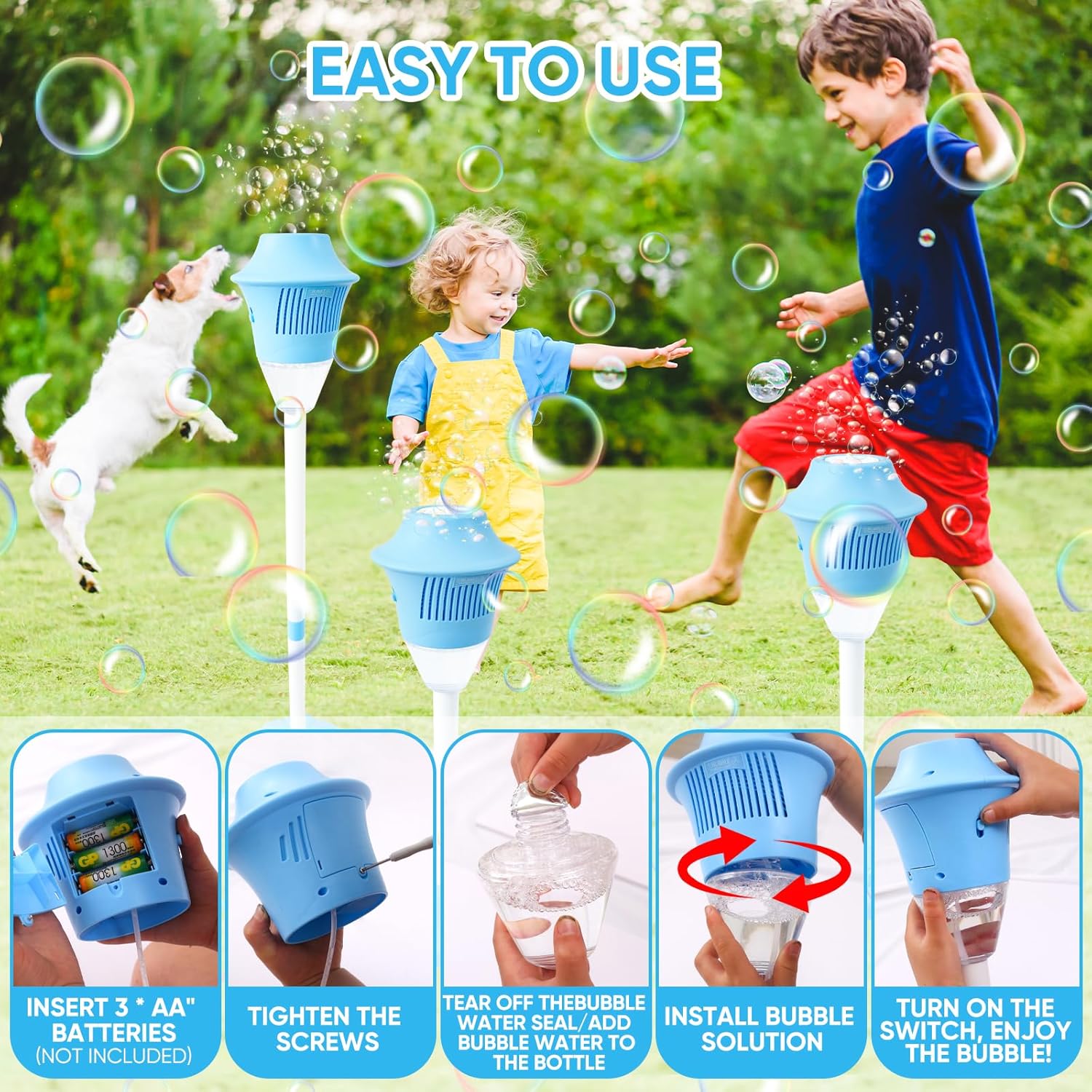 BubbleStorm™ - Tragbarer Seifenblasenmacher für Kinder