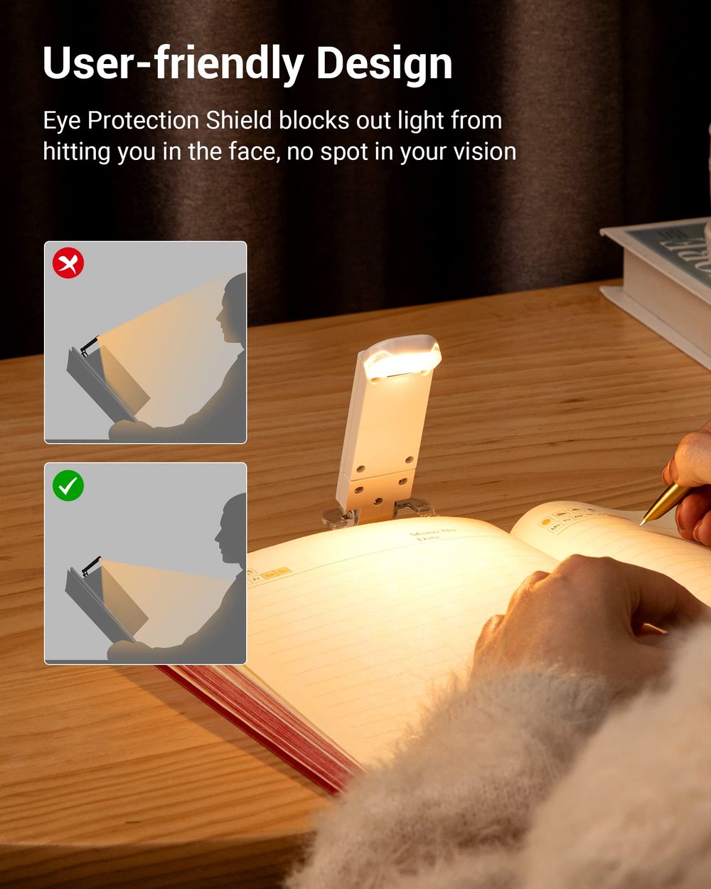 USB-LED-Buchlampe mit Clip – Lesezeichen & Mini-Taschenlampe in einem