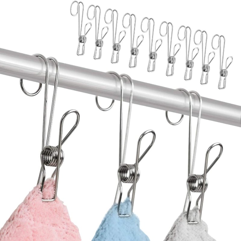 Edelstahl-Langclip mit Haken  – (4 Stück/Set) Aufhängen und Versiegeln