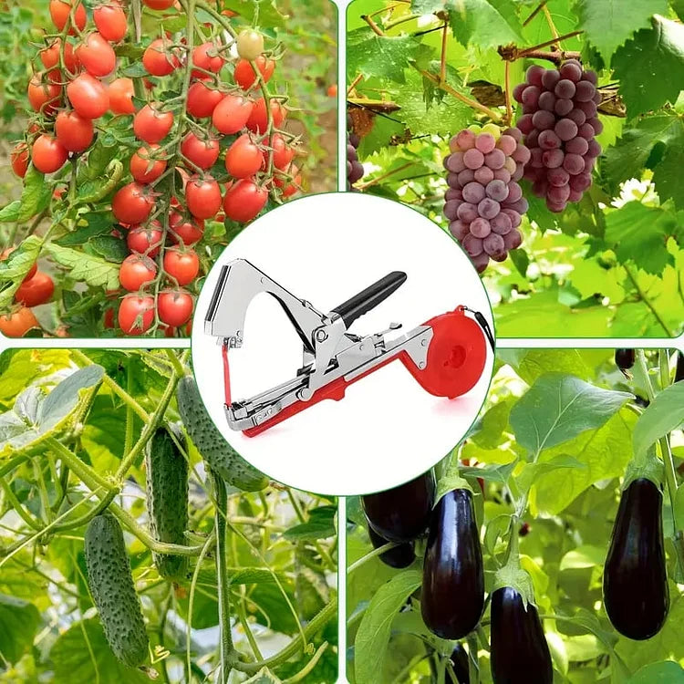 Gartenpflanzen-Bindegerät-Set | Gratis 10 Rollen Klebeband und 10.000 Heftklammern