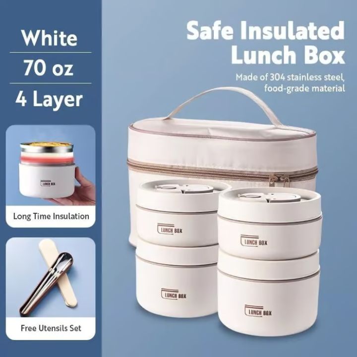 Tragbares, isoliertes Lunch-Behälter-Set mit Thermotasche