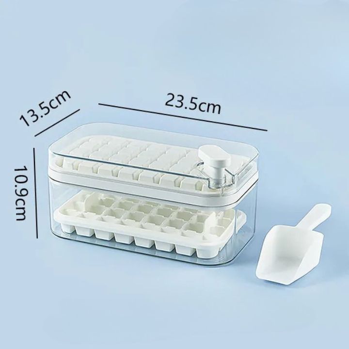 64-teiliges Silikon-Eiswürfelset – mit Deckel & Schaufel