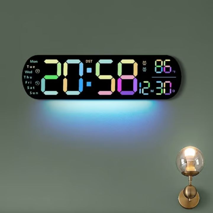 Digitale Wanduhr Großes LED-Display mit Fernbedienung