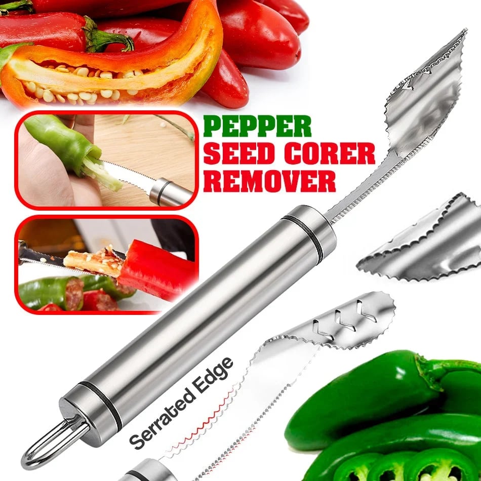 PepperPure™ Kernentferner — Paprika schnell entkernen ohne Schmutz oder Schmerzen