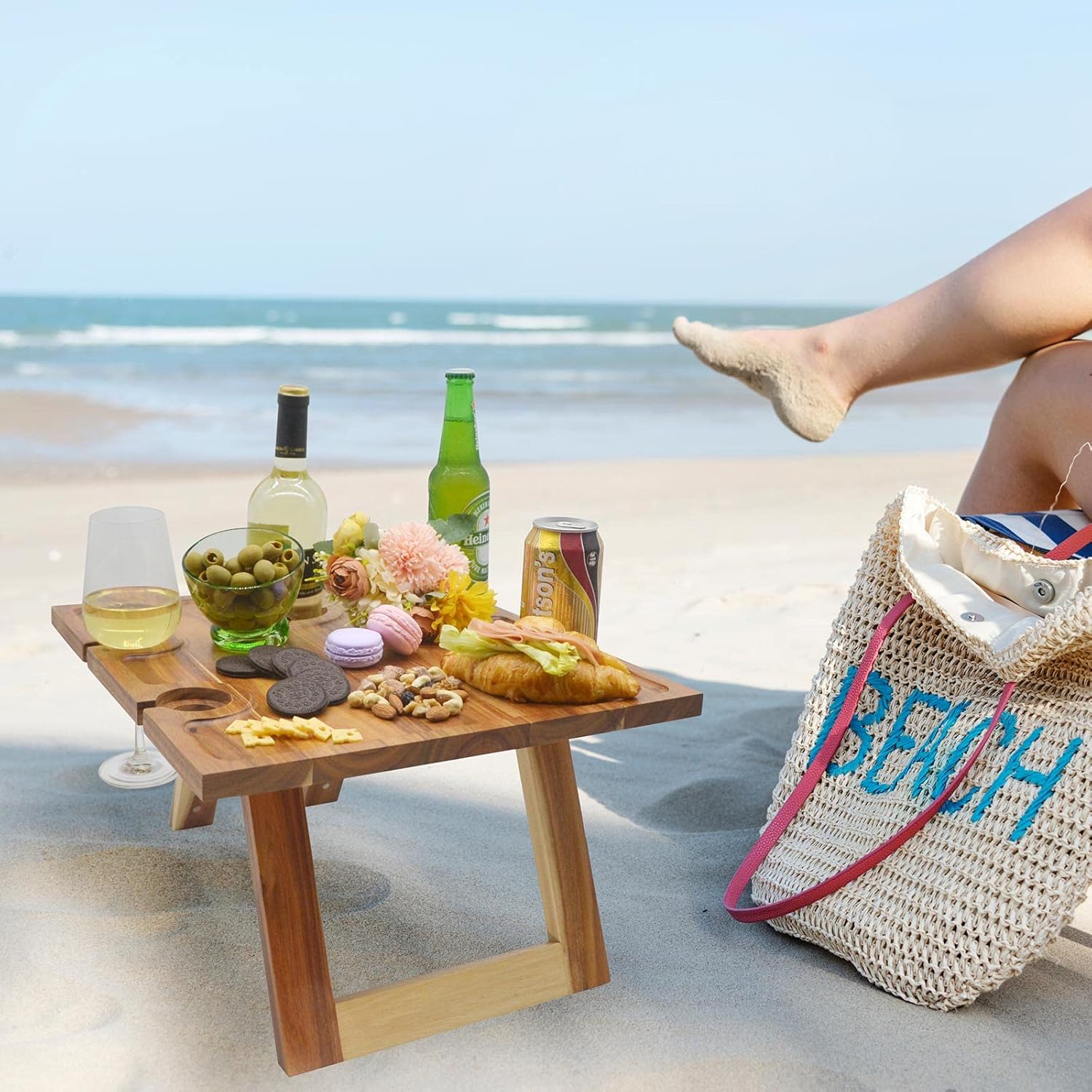WineTote™ - Deluxe Tragbarer Picknick-Weintisch