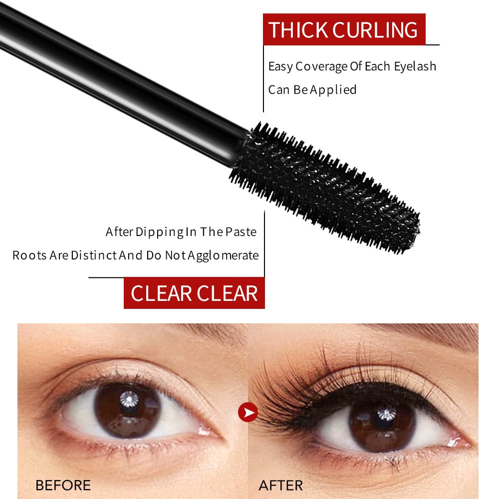 1+1 Gratis | LashLux™ 4D Wasserdichte Seidenfaser Verdickende und Verlängernde Wimperntusche