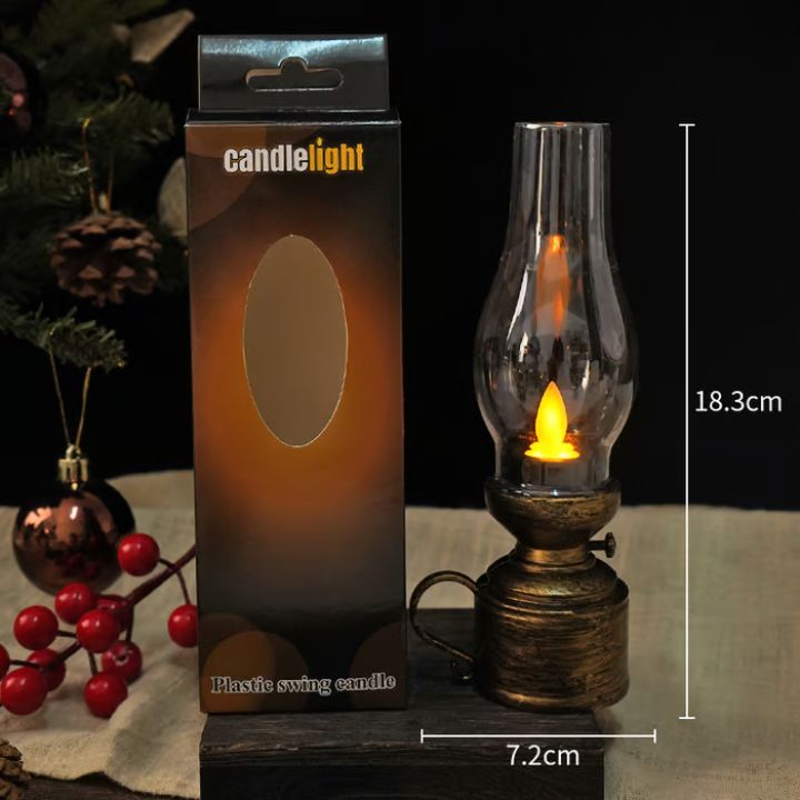 LED Vintage Petroleumlampe – Elegante Elektronische Schaukelkerze