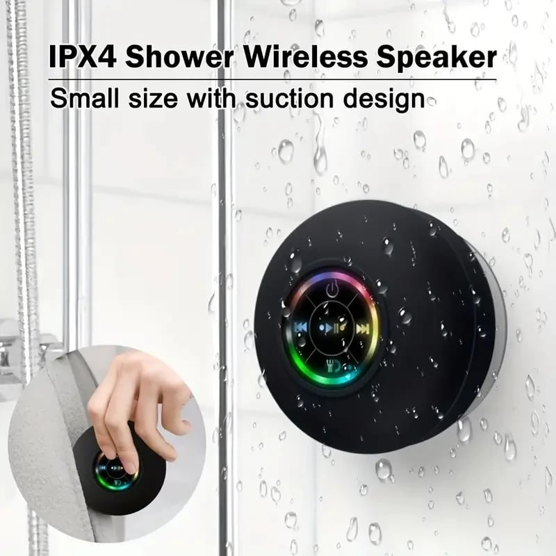 Wasserfester Bluetooth-Duschlautsprecher – Superstarkem Wand-Saugnapf