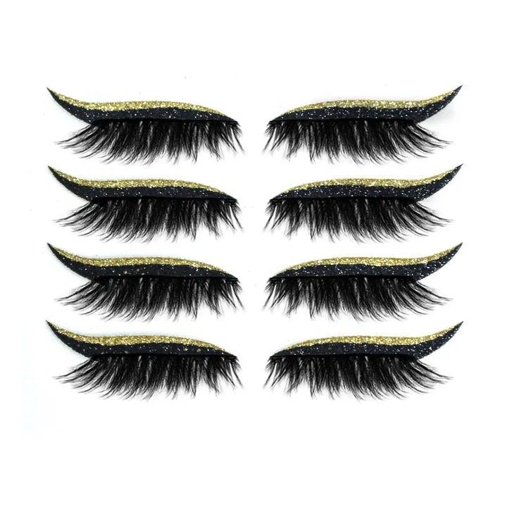 1+1 Gratis | FlawLashes™ - Wiederverwendbare selbstklebende Eyeliner und Wimpernaufkleber mit Glitter