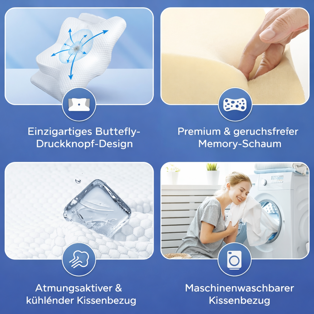 Anti-Schnarch-Kissen | Ergonomisches Memory-Foam | Bessere Atmung | BreatheRest