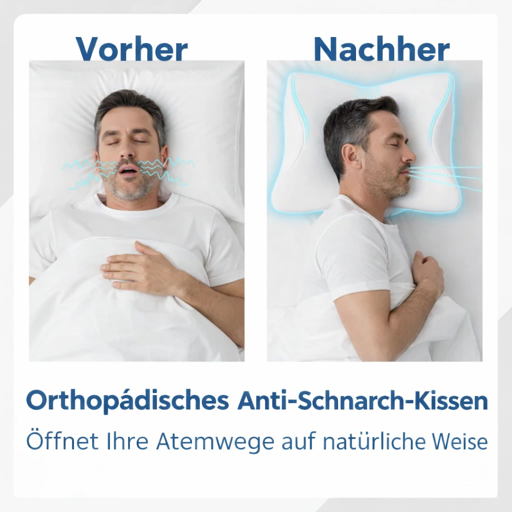 Anti-Schnarch-Kissen | Ergonomisches Memory-Foam | Bessere Atmung | BreatheRest