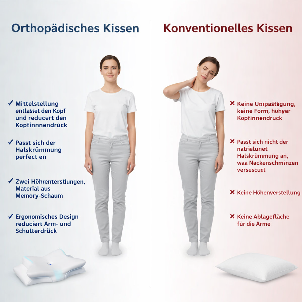 Anti-Schnarch-Kissen | Ergonomisches Memory-Foam | Bessere Atmung | BreatheRest