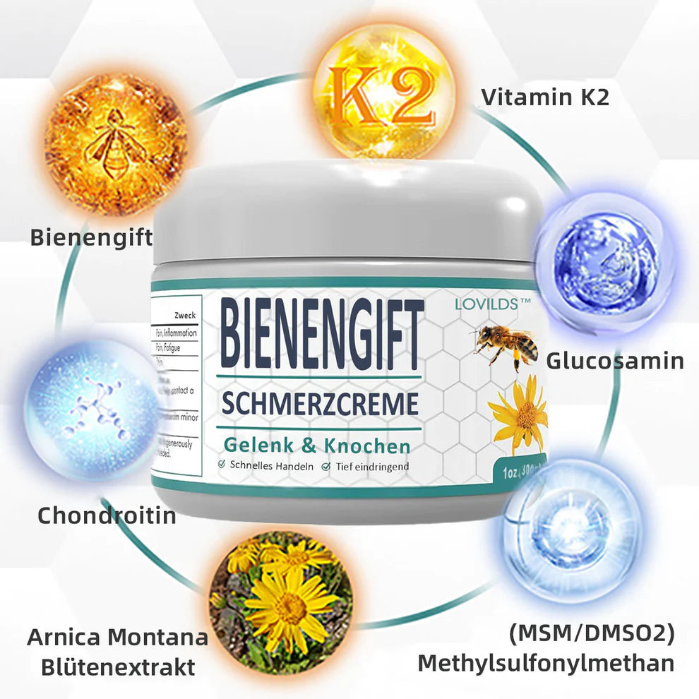 Bienengift Schmerzcreme | Wohltuende Pflege für Gelenke & Muskeln | Tiefenwirksame Formel