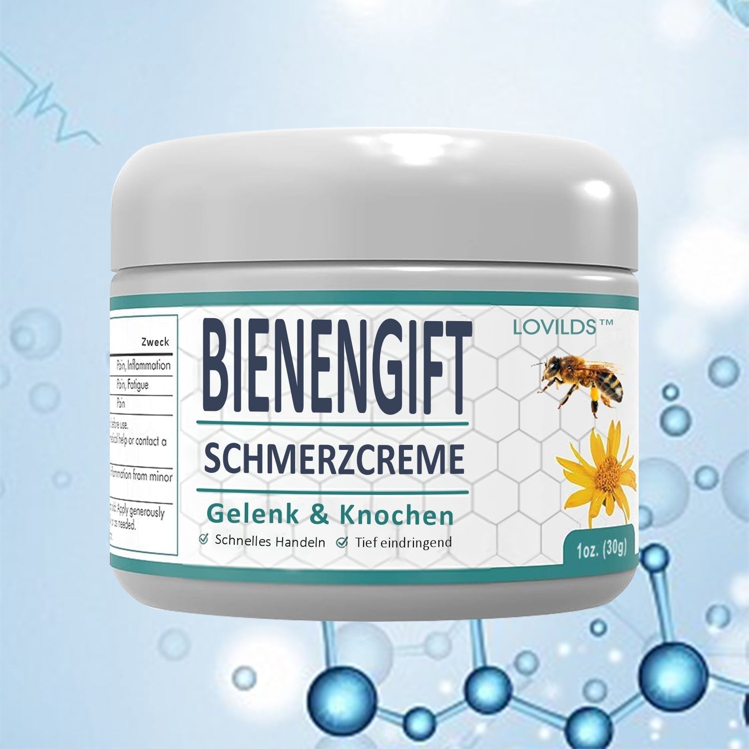 Bienengift Schmerzcreme | Wohltuende Pflege für Gelenke & Muskeln | Tiefenwirksame Formel