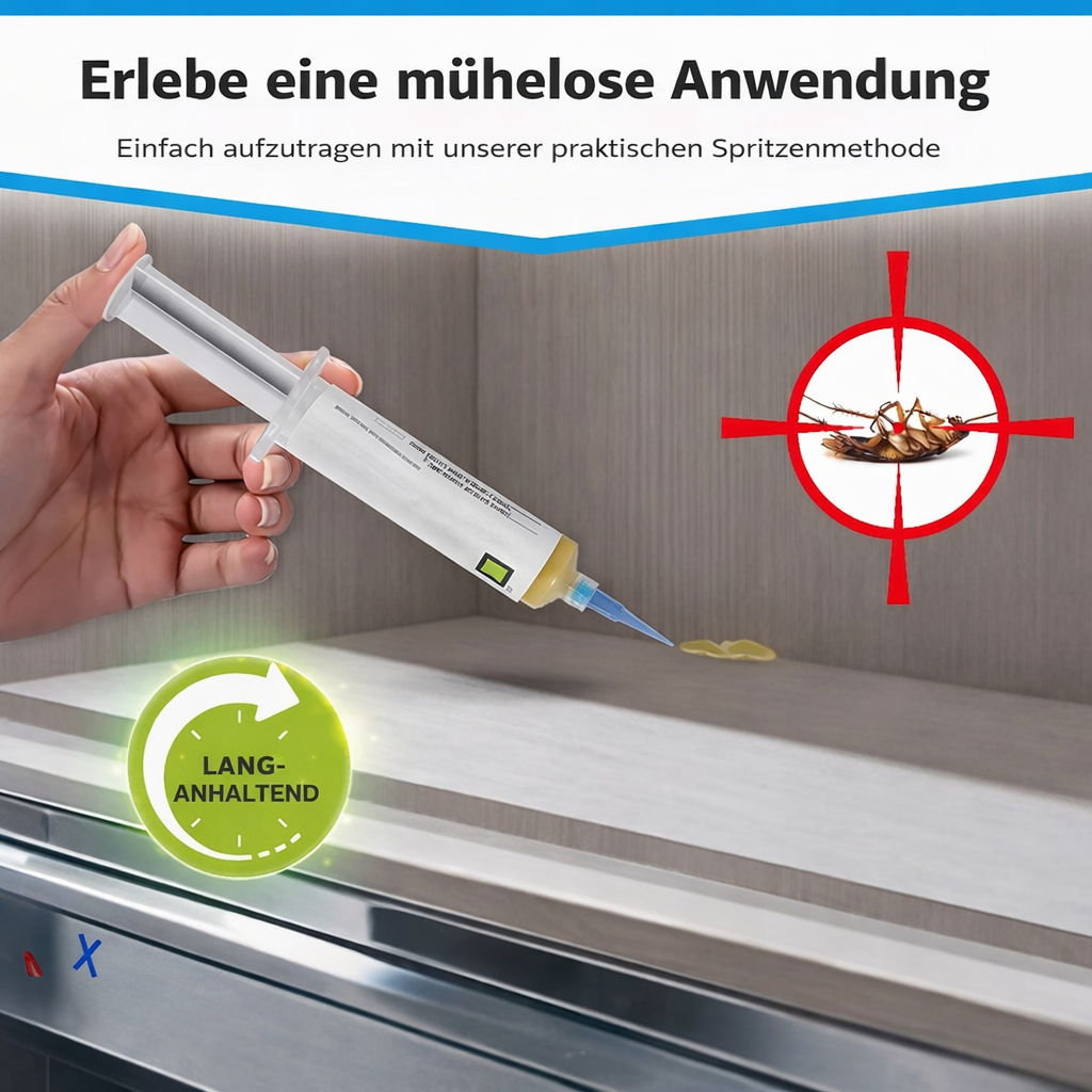 Kakerlaken Gel Köder | 30 g Spritze | Gezielte Wirkung | Langzeit-Schutz