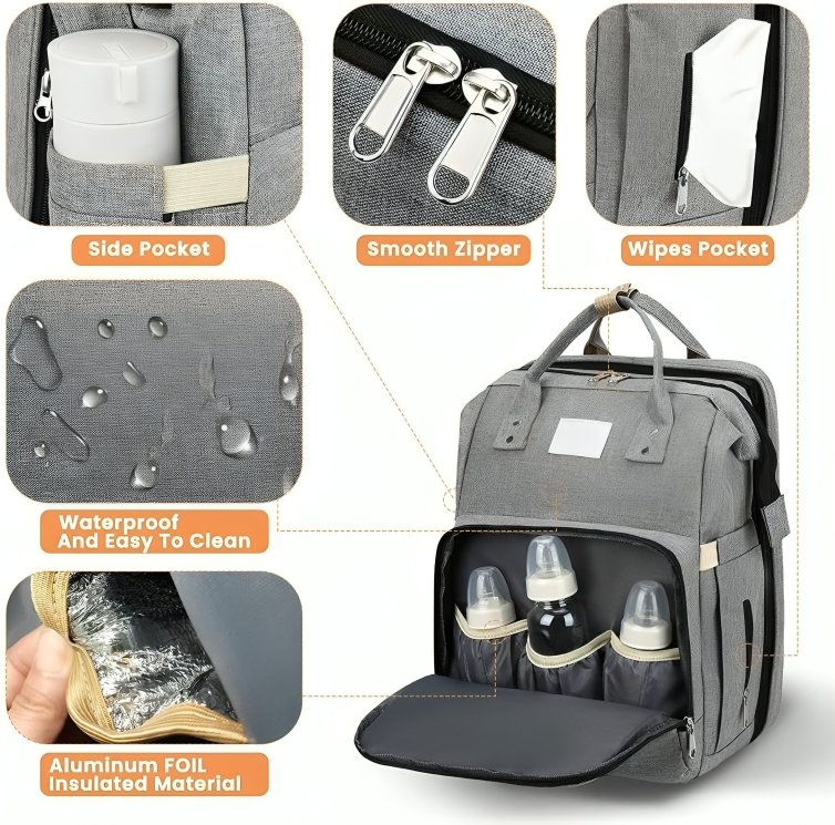 CribPack™ | Tragen Sie alles, was Ihr Baby braucht - und auch ein Bett!