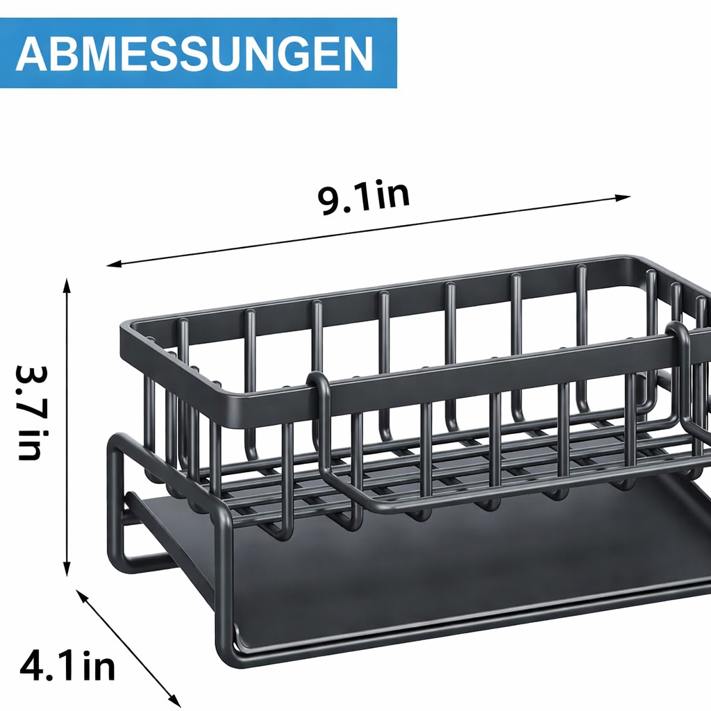 Edelstahl Küchen-Spülenablage | Rostfrei | Mit Handtuchhalter | AquaRack