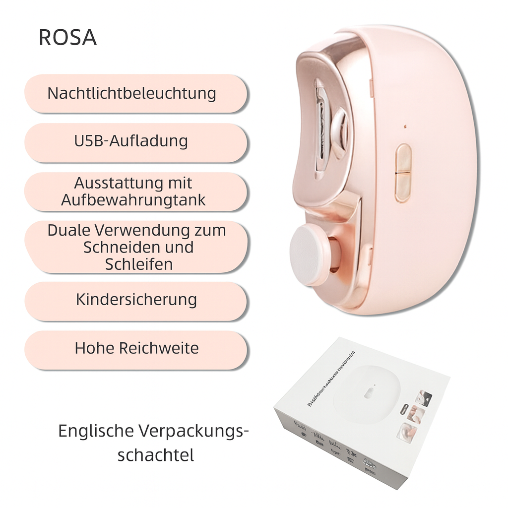 Elektrischer Nagelknipser | 3-in-1 Funktion | Sanft & Präzise | NailEase