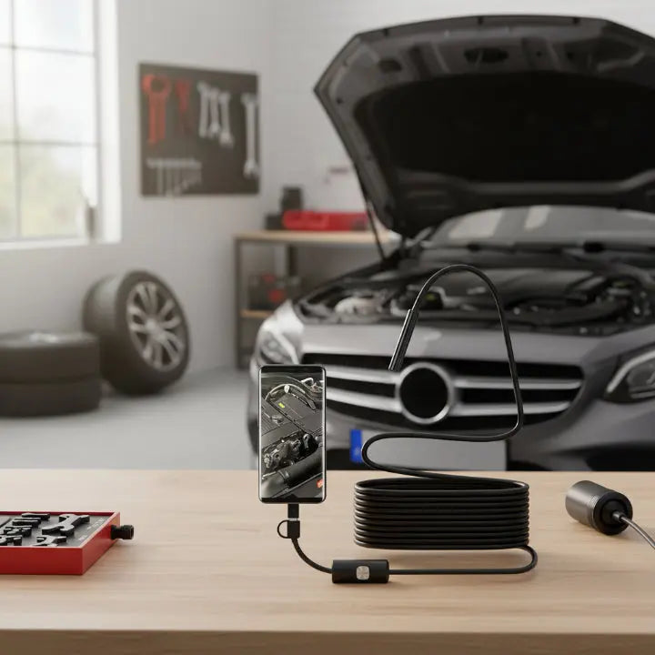 Endoskop Kamera | Plug-and-Play | 5 m Flexkabel | HD-Sicht