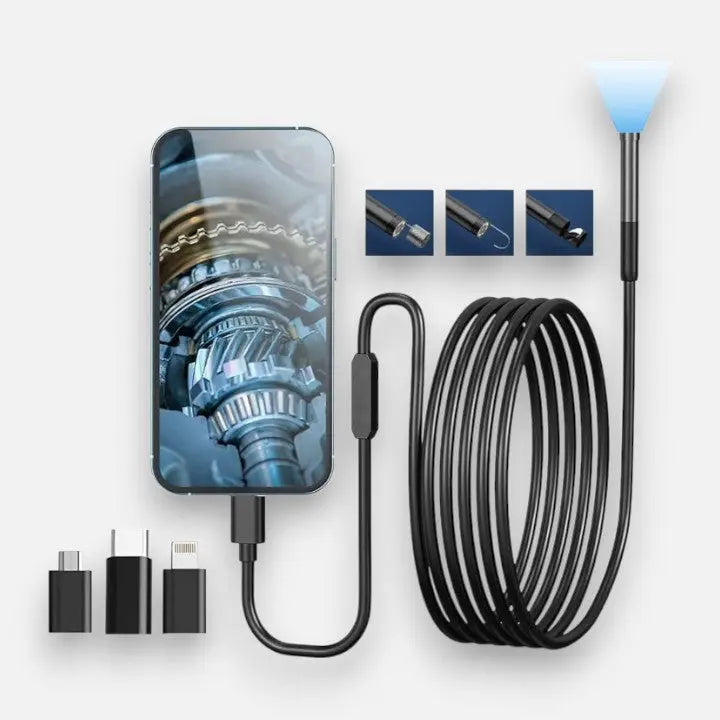 Endoskop Kamera | Plug-and-Play | 5 m Flexkabel | HD-Sicht