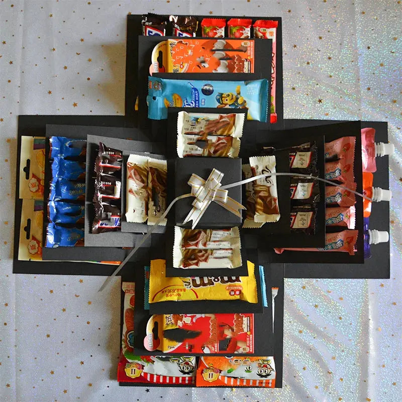 Explosionsbox Geschenk | Personalisiert | Mit Geheimfach | 8 Schmetterlinge Gratis