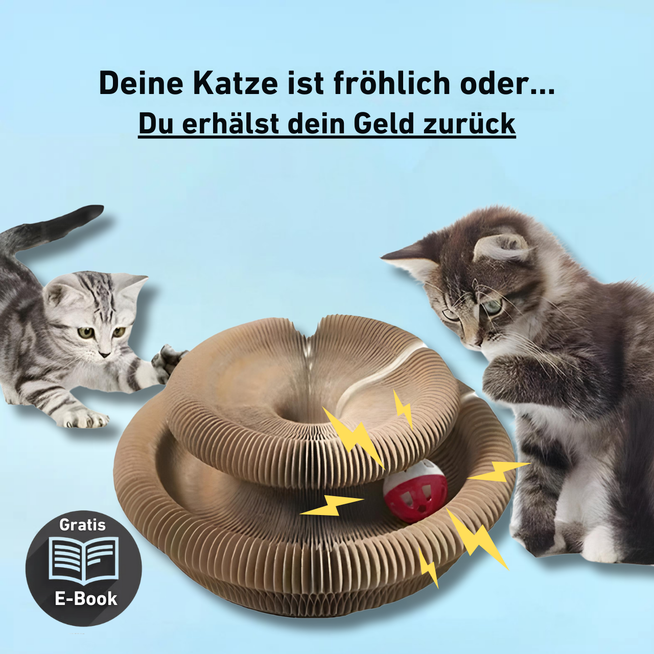 PouncePlay™ - Kratzspielzeug mit Glöckchenball