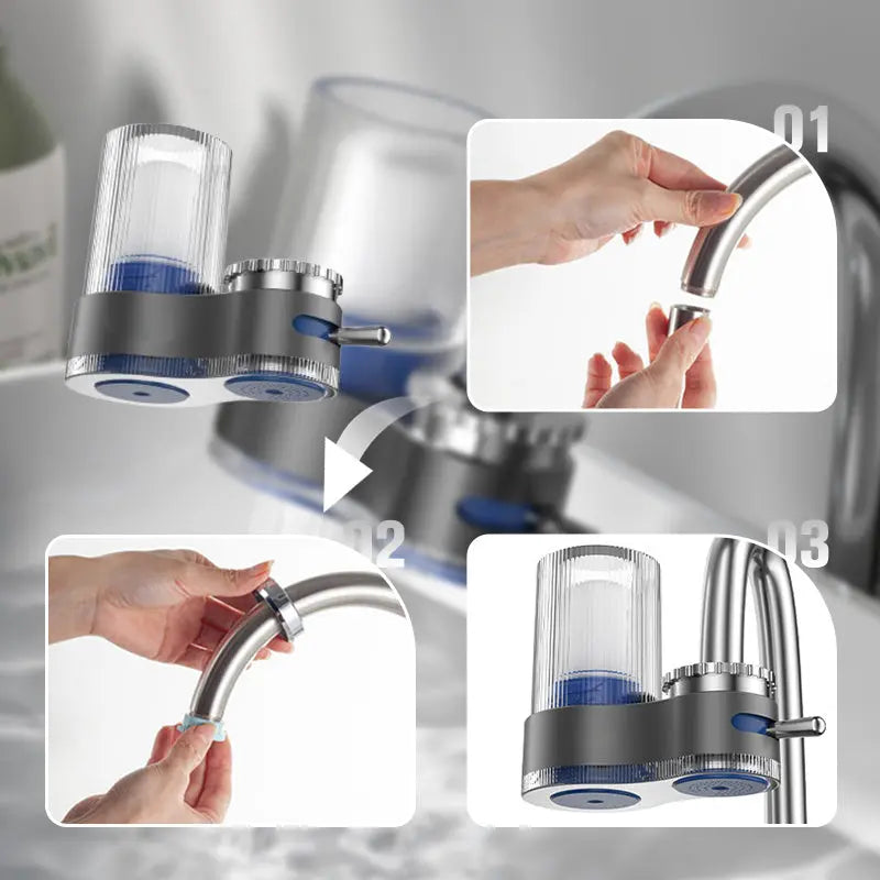 Wasserfilter 7-Stufen | Hohe Durchflussrate | Zwei Wasserarten | Entfernt Chlor & Schwermetalle