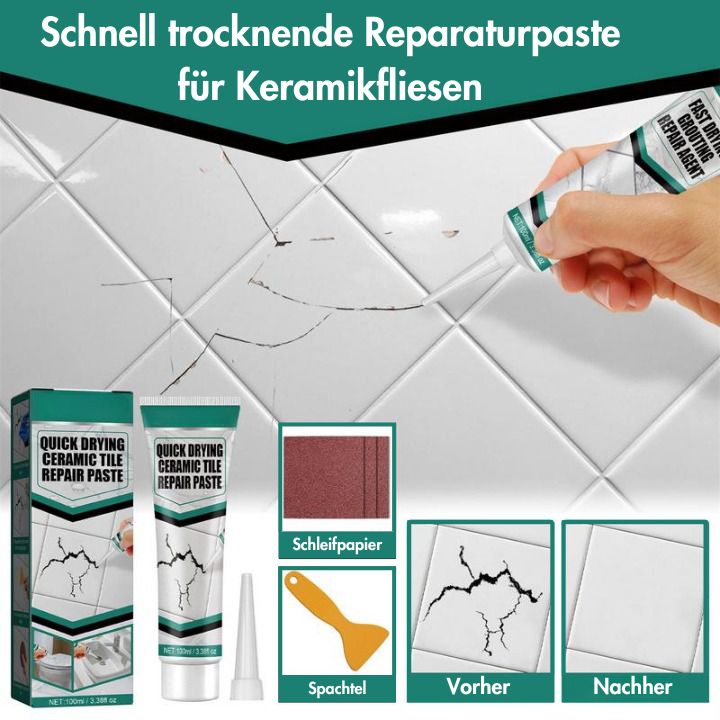 Schnell trocknende Reparaturpaste für Keramikfliesen™ - Fliesen wie neu mit Leichtigkeit