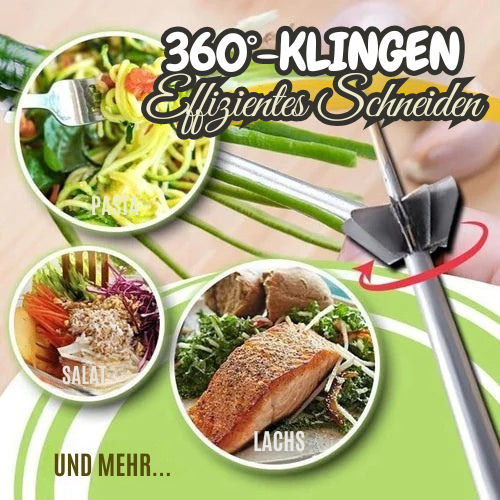 Gemüseschneider | Edelstahl Spiralschneider | 360° Klingen | Leicht zu Reinigen