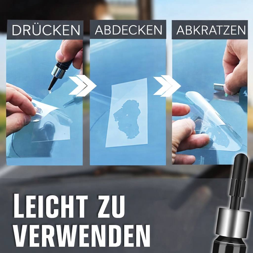 Glasreparaturset | Windschutzscheiben Reparatur | Unsichtbare & Dauerhafte Reparatur | GlassGuard