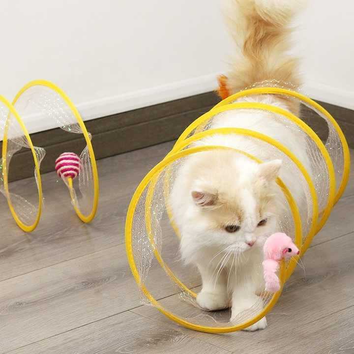 PurrJoy™ | Faltbarer Spaß mit interaktiven Bällen und Knistergeräuschen für verspielte Kätzchen