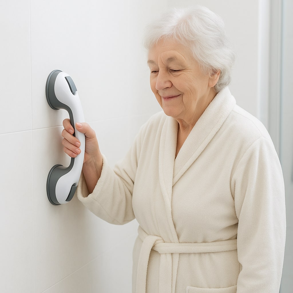 Haltegriff Bad | Ohne Bohren | Starker Saugnapf | Mehr Sicherheit | GripSicher