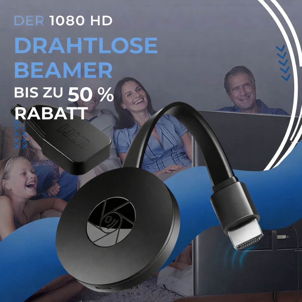 Kabelloser HD-Mirror-Adapter | Full HD 1080p | Miracast, AirPlay & DLNA | CastView Pro