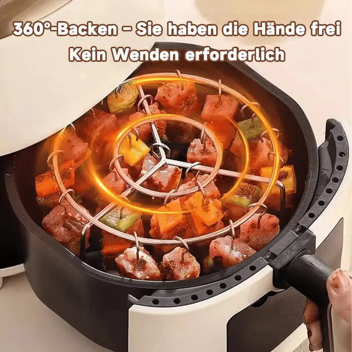 GrillHero™ | Kebab-Grill für Heißluftfritteusen – Gleichmäßiges Garen & BBQ-Genuss