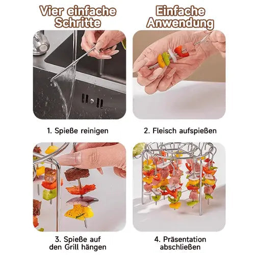 GrillHero™ | Kebab-Grill für Heißluftfritteusen – Gleichmäßiges Garen & BBQ-Genuss