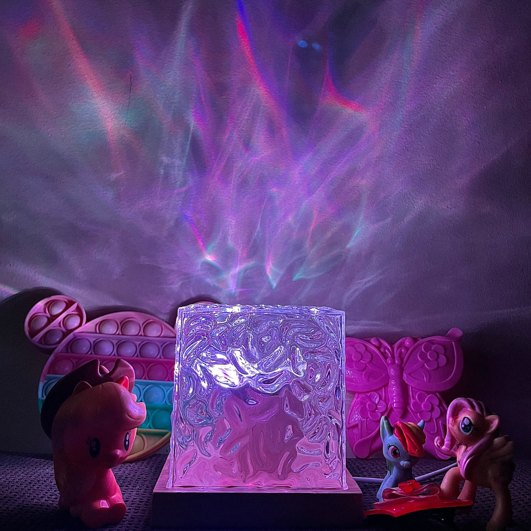 Kristall Lampe | Nordlicht Effekt | 16 Farben | Dimmbar & Entspannend | AuroraGlow